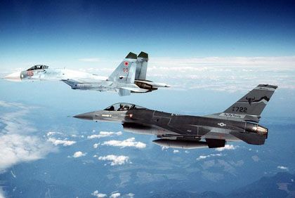 Su-27 and F-16